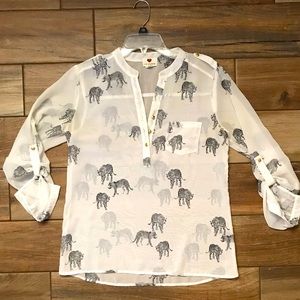 Cheetah Blouse with gold accents